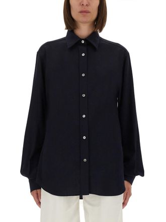 Moschino Womens Cotton Shirt - Dark Blue - Size EU 40 (Womens)