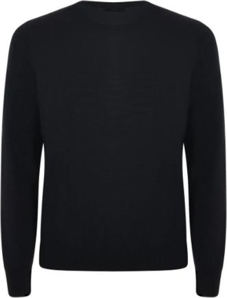 Fay Rondgebreide trui - Heren - Ronde hals truien - Zwart - XL - Wol - Truien & Vesten