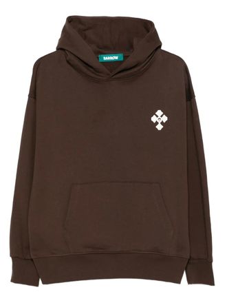 Barrow cross-logo print hoodie - unisex - Cotton - M - Brown