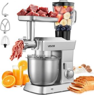 OEM Procesador De Alimentos El&eacute;ctrico Multifuncional, 1300 W, Con Bol De Acero Inoxidable 4,3 L Y Bol Para Mezclar 1,5 L, 6 Velocidades + P, Gancho Para A