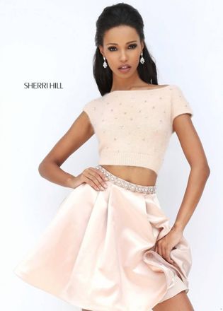 Sherri Hill Womens Evening Dress In Blush