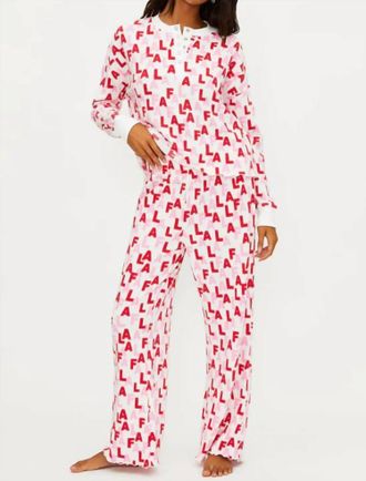 Beach Riot Fa La La Cheer Sleep Set In Red