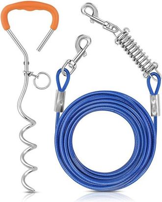 OEM Correa Y Palo Para Perros De Acero Inoxidable, Apto Para Jardines Y Patios Exteriores