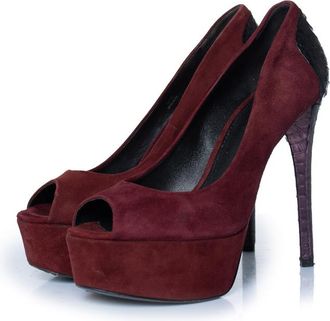 Brian Atwood Pre-owned Womens suede pumps in Burgundy Leather - Size EU 37