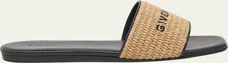 Givenchy 4G Logo Raffia Flat Sandals