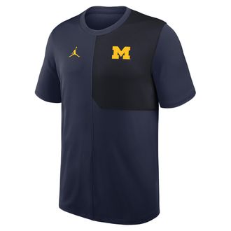 Nike Jordan Mens Michigan Sideline Coach Jordan Brand Dri-FIT College Top in Blue | 0JB20CZDMWN-2QD