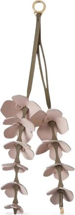 Mulberry flower-embellished leather keyring - women - Calf Leather - One Size - Pink