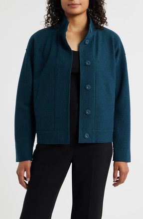 Eileen Fisher Boiled Wool Jacket in Alpine at Nordstrom, Size Xx-Small