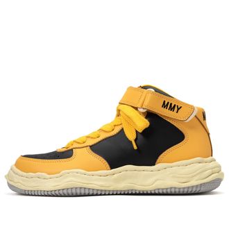 Miharayasuhiro WAYNE VL OG Sole Leather High-top Sneaker Black Yellow A09FW729-BLKYEL