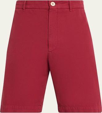 Brunello Cucinelli Mens Cotton Gabardine Garment-Dyed Bermuda Shorts