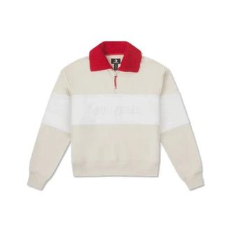 Converse (WMNS) Converse YOTD Half-Zip Crew Sweater Asia Sizing Beige 10026812-A01