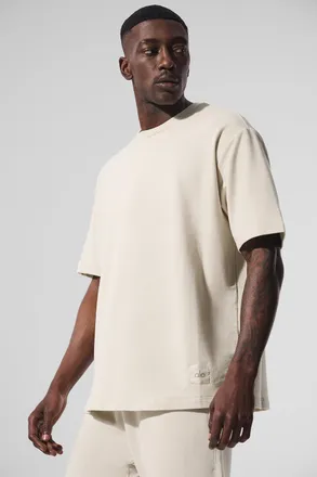 Alo | Double Take Short Sleeve Top in Bone, Size: Medium