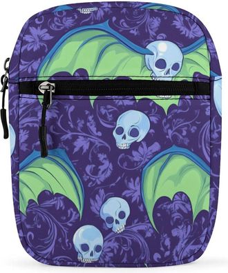 Generic Skull With Bat Wings Trendy Crossbody Bag for Men Women Small Satchel Men Sling Adjustable Shoulder Strap Messenger