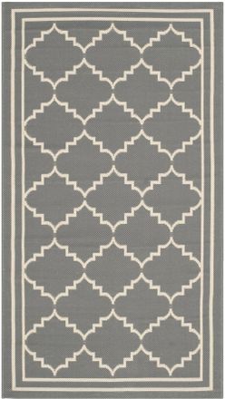 Safavieh Alfombra enrejado de polipropileno gris/beige, 122 x 170 cm