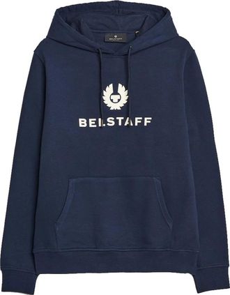 Belstaff Signature Hoodie Dark Ink - Heren - Hoodies - Blauw - M - Katoen - Hoodies & sweatvesten
