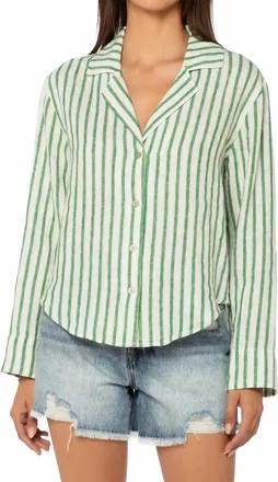 Velvet Heart Benny Blouse In Green Foliage