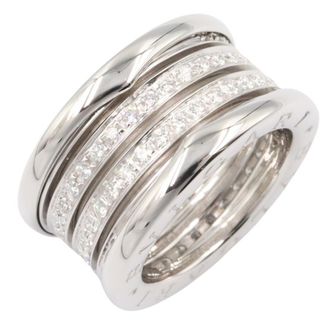 Bulgari Silver Clear White Gold (18K) Band Ring (Pre-Owned)