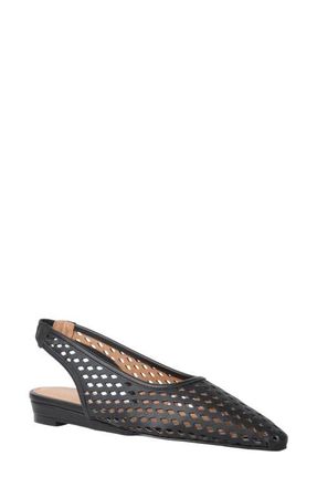 Andr&eacute; Assous Brielle Slingback Snip Toe Wedge Pump in Black Leather at Nordstrom, Size 7.5