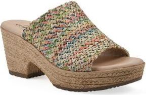 White Mountain Biando Platform Slide Sandal in Multi Raffia at Nordstrom Rack, Size 9.5