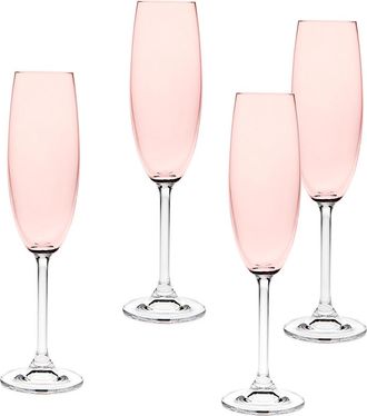Godinger Meridian Blush Set of 4 Flute Glasses