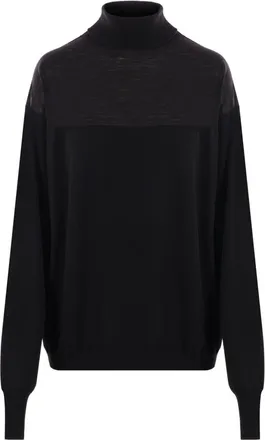 Quira panelled jumper - women - Merino - M - Black