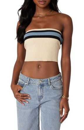 Edikted Cyprus Rib Tube Top in Beige at Nordstrom, Size X-Small
