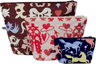 Baggu Womens Go Pouch Set In Horse Cut Outs