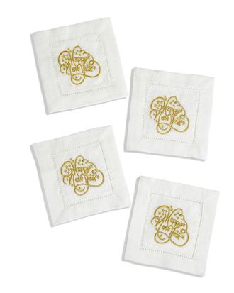 Tiramisu Set Of 4 Glittering New Year Cheers Cocktail Napkins