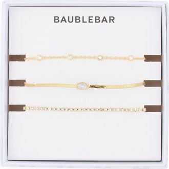 BaubleBar Set of 3 Chain Bracelets in Gold at Nordstrom Rack