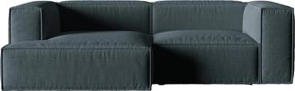 MICADONI Modulares 3-Sitzer Design Ecksofa Nuria mit Eckteil links - Strukturstoff