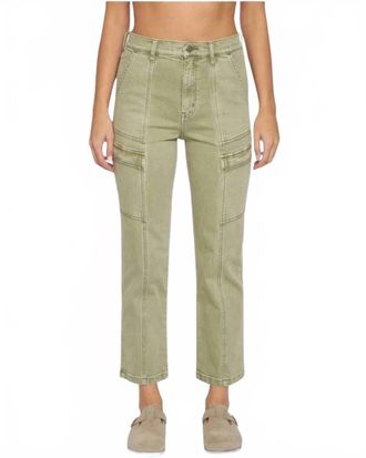 Daze Straight Up High Rise Cargo Pants In Matcha