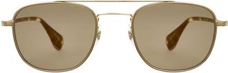 Garrett Leight CLUBHOUSE II SUN G-EMT/CL Mens Sunglasses Gold Size 51