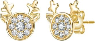Rachel Glauber 14K Plated Cz Animal Earrings