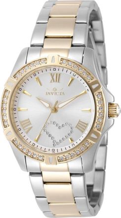 Invicta Angel 49844 Dames Horloge - Quartz Uurwerk - Roestvrij Staal met zilveren Wijzerplaat - 34mm