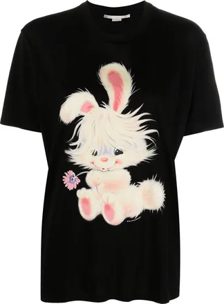 Stella McCartney Lunar New Year short-sleeved T-shirt - women - Cotton - 36 - Black
