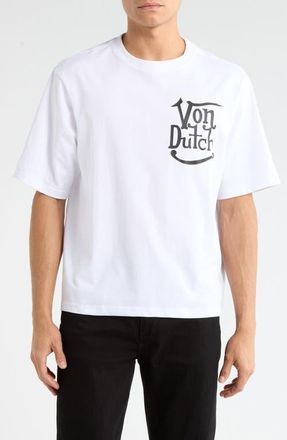 Von Dutch Logo Cotton Blend Graphic T-Shirt in Bright White at Nordstrom, Size X-Large