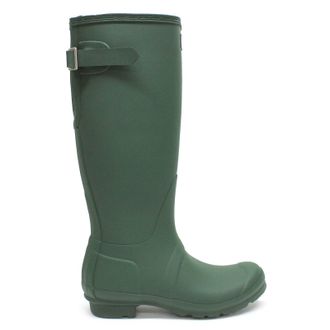 Hunter Original Tall Adjustable Rubber Womens Wellingtons Boots - Hunter Green - Size:UK 5