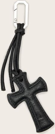 AllSaints Leather G Cross Keyring