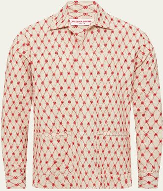 Orlebar Brown Mens Barkley Lattice Button-Down Shirt