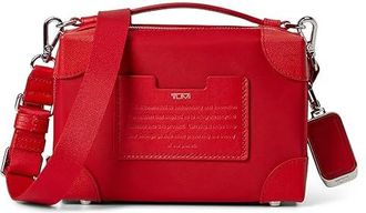 Tumi Small Soft Trunk Womens Crossbody Findings Tumi Red, Leather/Nylon