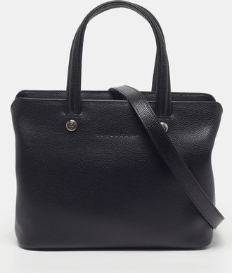 Longchamp Le Foulonne Black Leather Satchel
