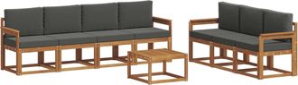 vidaXL Conjunto De Sof&aacute;s De Exterior 8 Uds. Natural Y Antracita Vidaxl