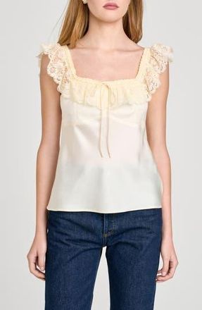 Wayf Ella Lace Trim Camisole in Antique Ivory at Nordstrom Rack, Size Small