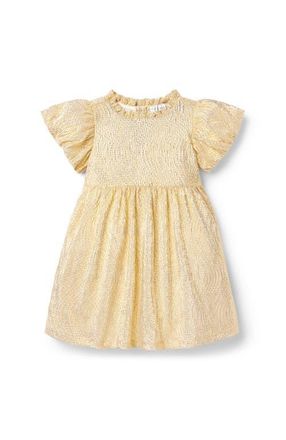Janie and Jack The Golden Moment Dress in Metallic Gold at Nordstrom, Size 18-24M