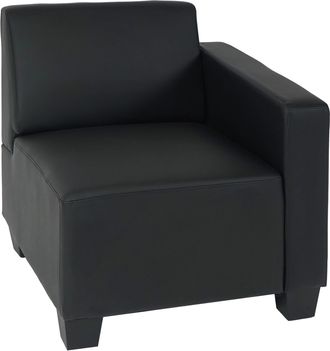 Hhg Nunca Usado] Panel Lateral Modular Derecho, Sill&oacute;n Con Reposabrazos Lyon, Polipiel, Negro