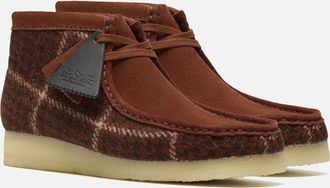 Clarks Mens Clarks Originals Wallabee Harris Tweed Mens Rust Boots - Brown - Size: 10