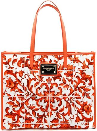 Dolce & Gabbana Borsa Tote con Stampa Maioliche di Dolce & Gabbana