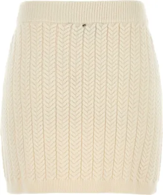 Sportmax Womens Ivory Wool Blend Earry1 Mini Skirt Bianco Avorio Exterior: Nylon Gonne