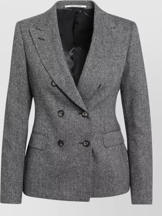 Tagliatore cashmere-blend herringbone double-breasted blazer