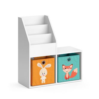 Vicco Estanter&iacute;a Infantil Luigi, Blanco, 72 X 79 Cm Mini, Con 2 Cajas Plegables Opc.1 Vicco